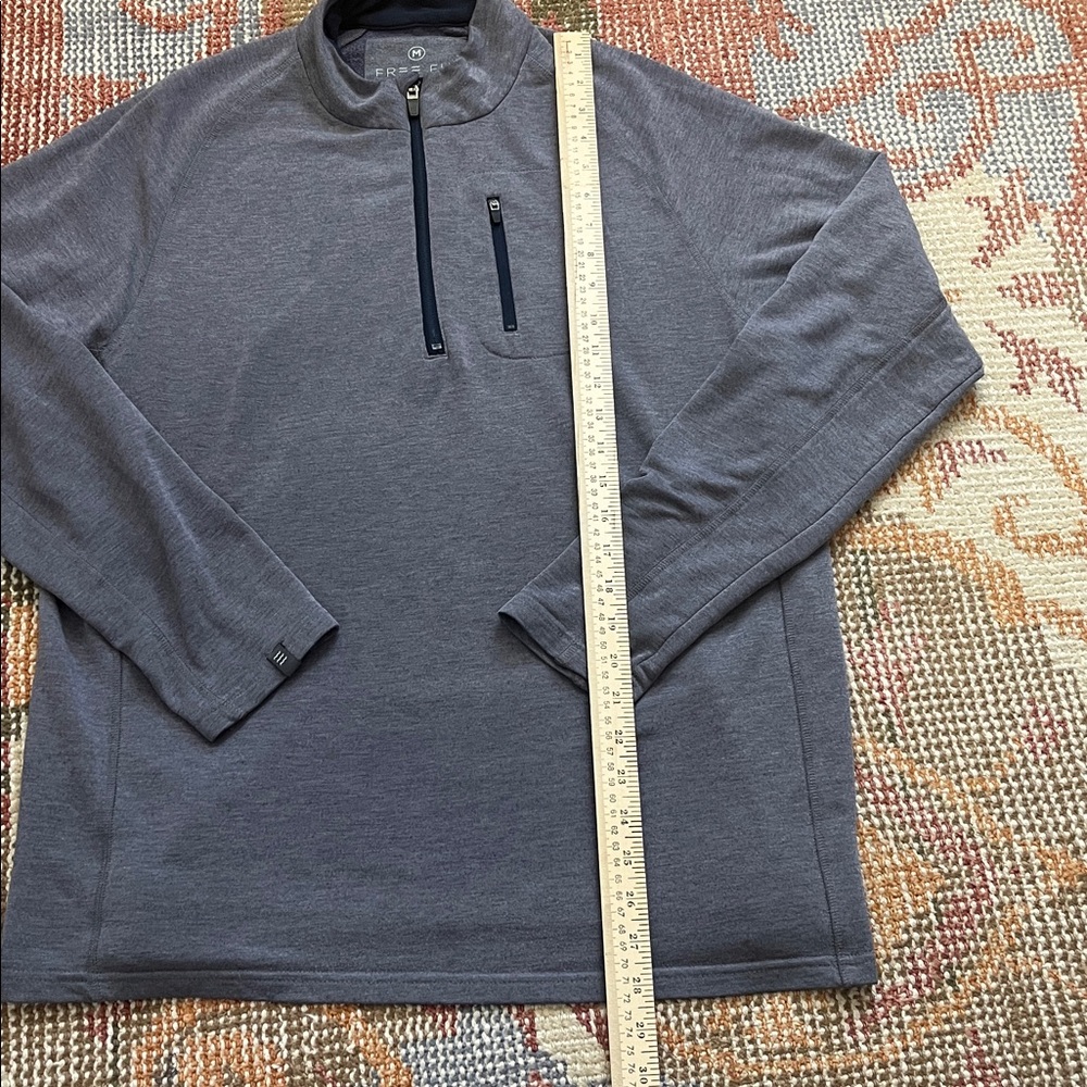 Free Fly Performance Quarter Zip Pullover Gray/Blue Size M - Picture 3 of 8